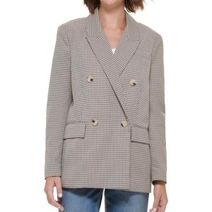 Calvin Klein Women's Check Oversized Drop-Shoulder Blazer